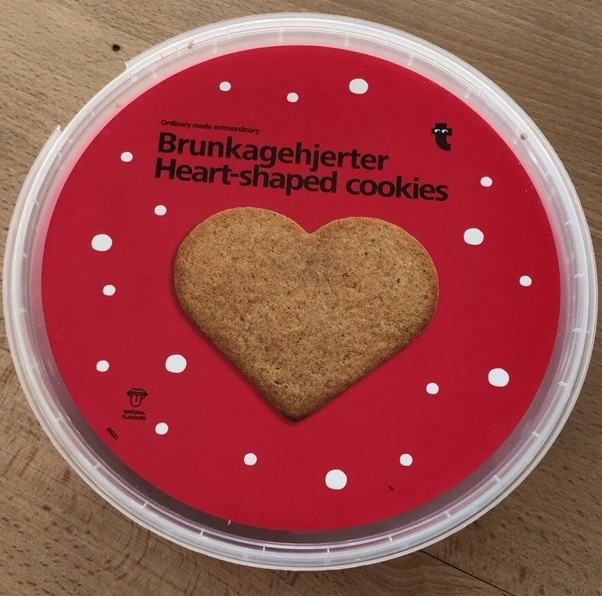 Brunkagehjerter Heart-Shaped cookies
