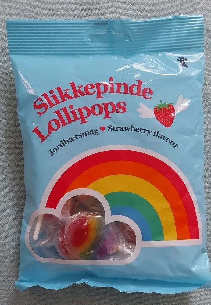Sucette fraise arc en ciel