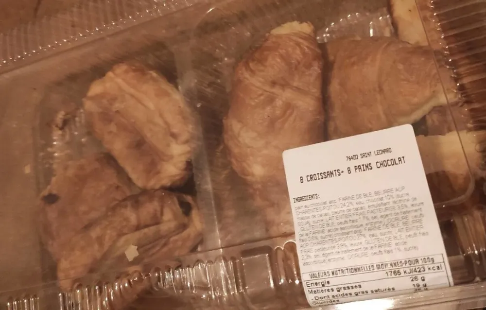 8 croissants - 8 pains chocolats