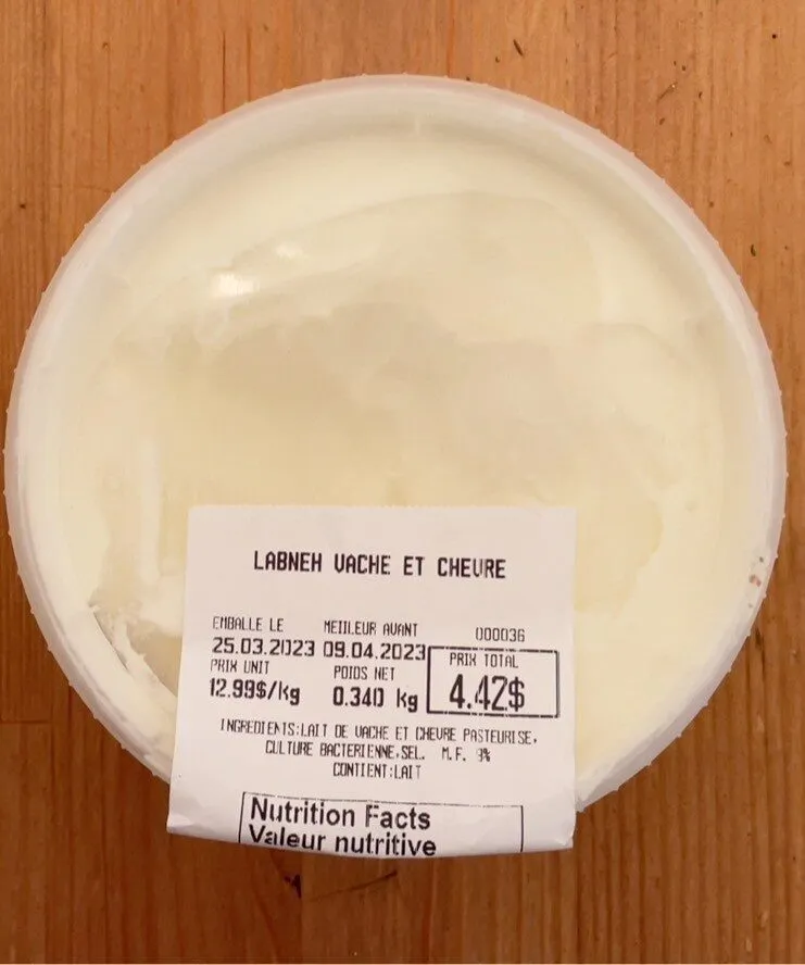 Labneh vache et chèvre
