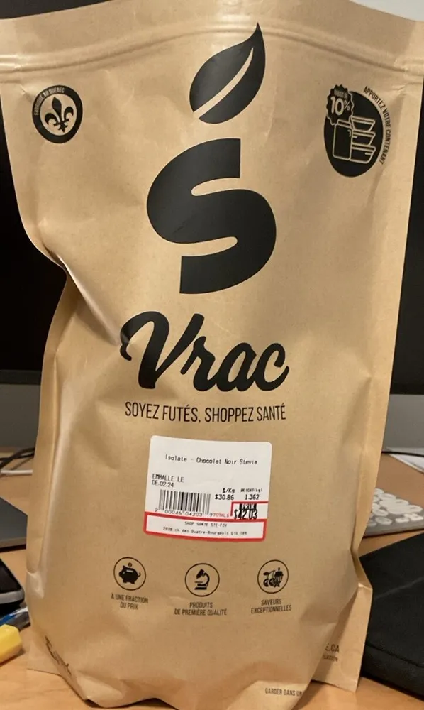 Isolate, Chocolat Noir Stevia