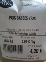 Pois casses vrac
