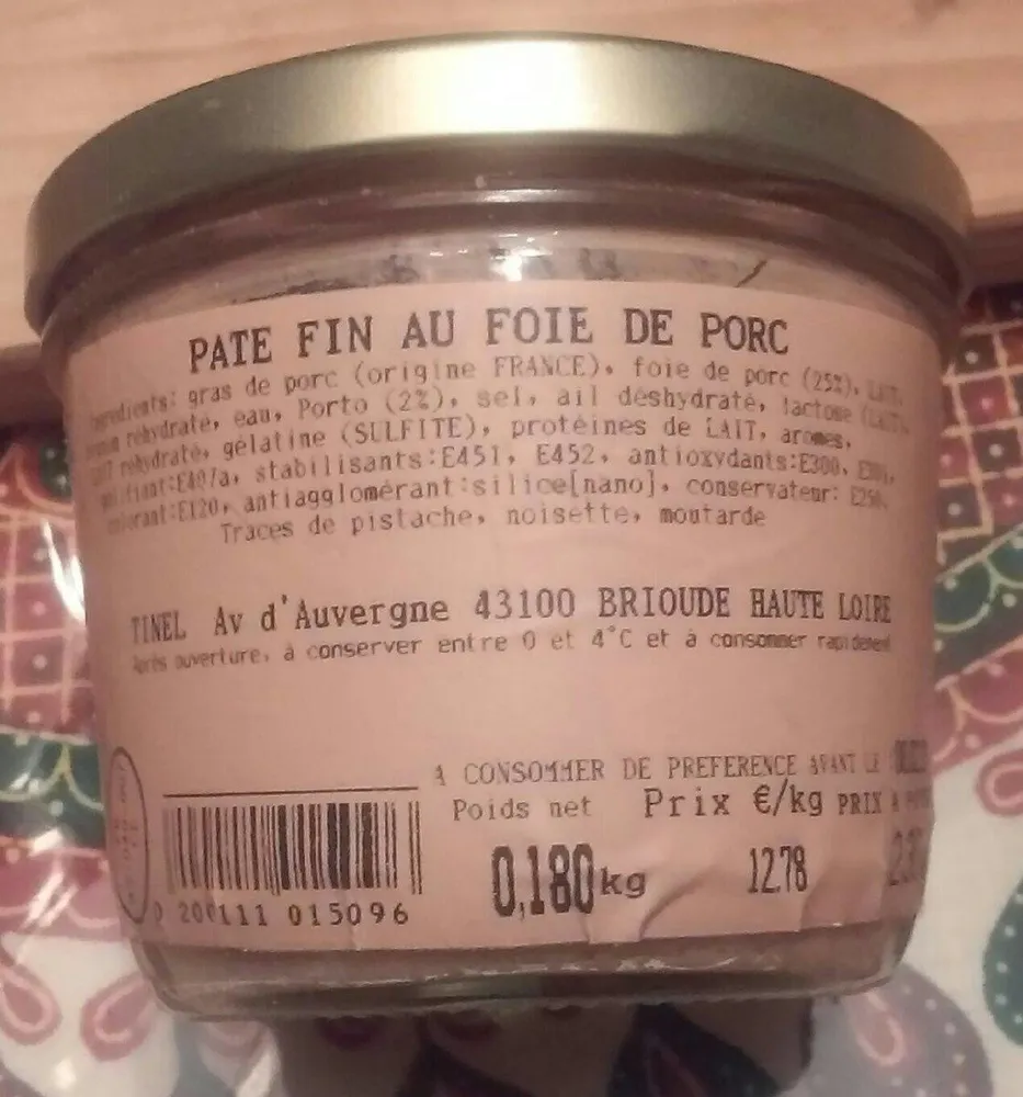 Pâté fin au foie de porc