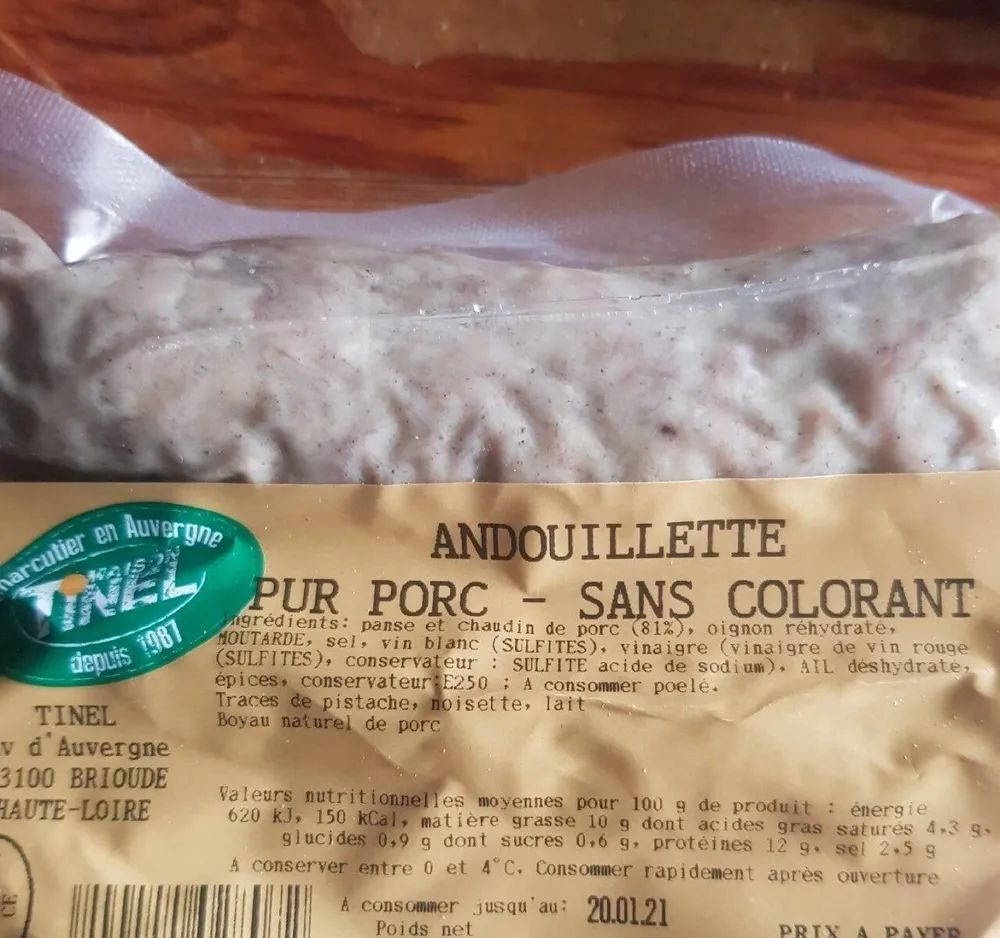 Andouillette pour porc sans colorant