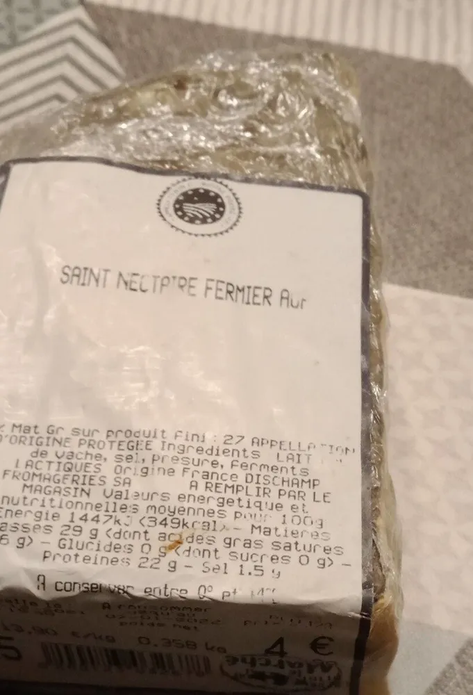 Saint nectaire fermier AOP