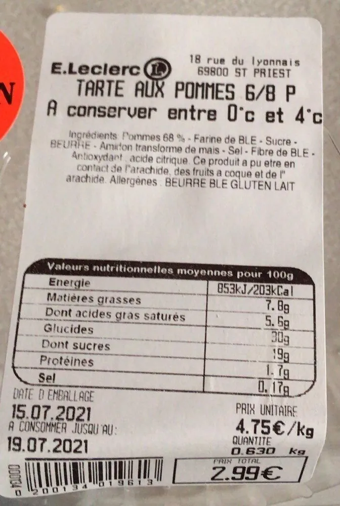 Tarte aux pommes