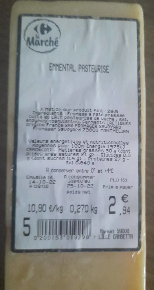 Emmental pasteurisé