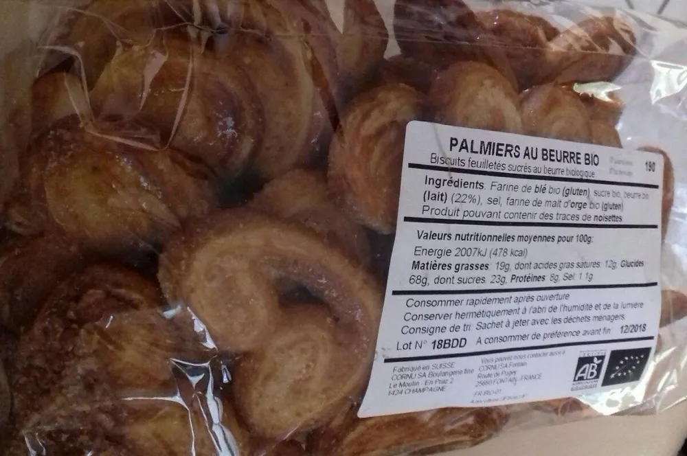 Palmiers au beurre bio