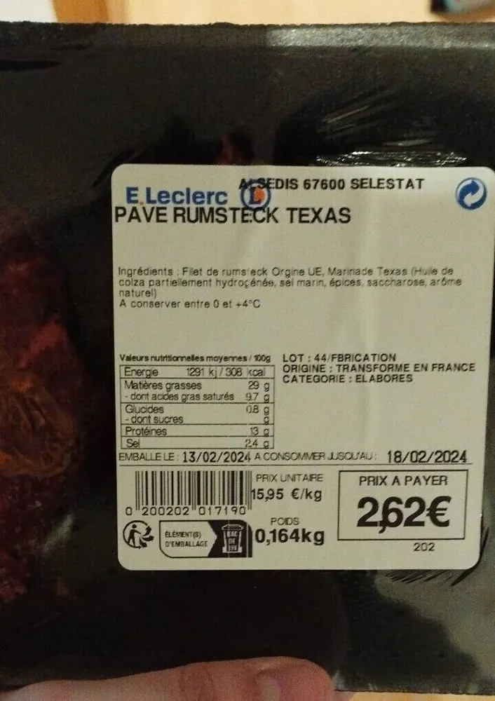 Pavé rumsteck texas