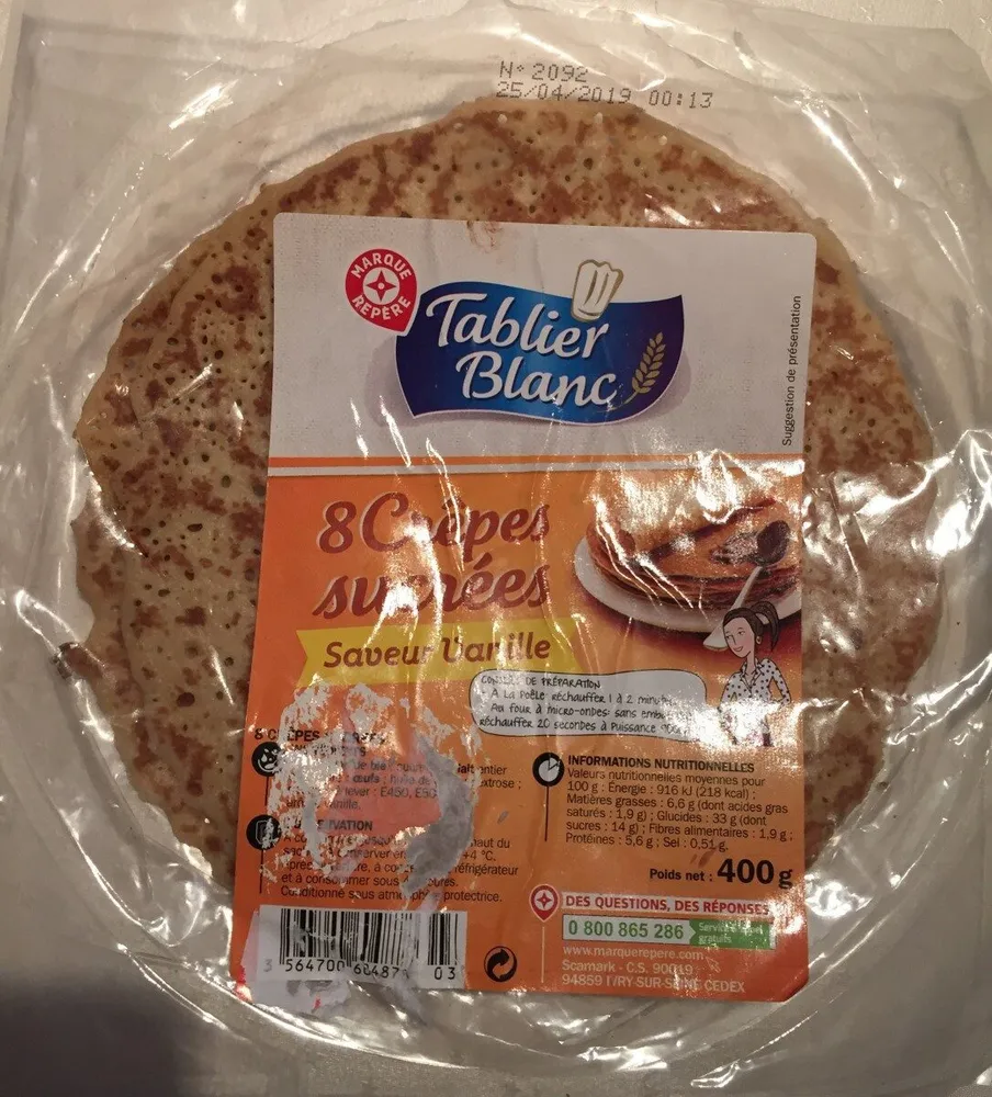 Crêpes sucrées saveur vanille