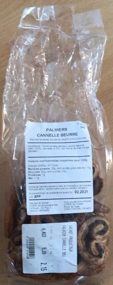 Palmiers cannelle beurre