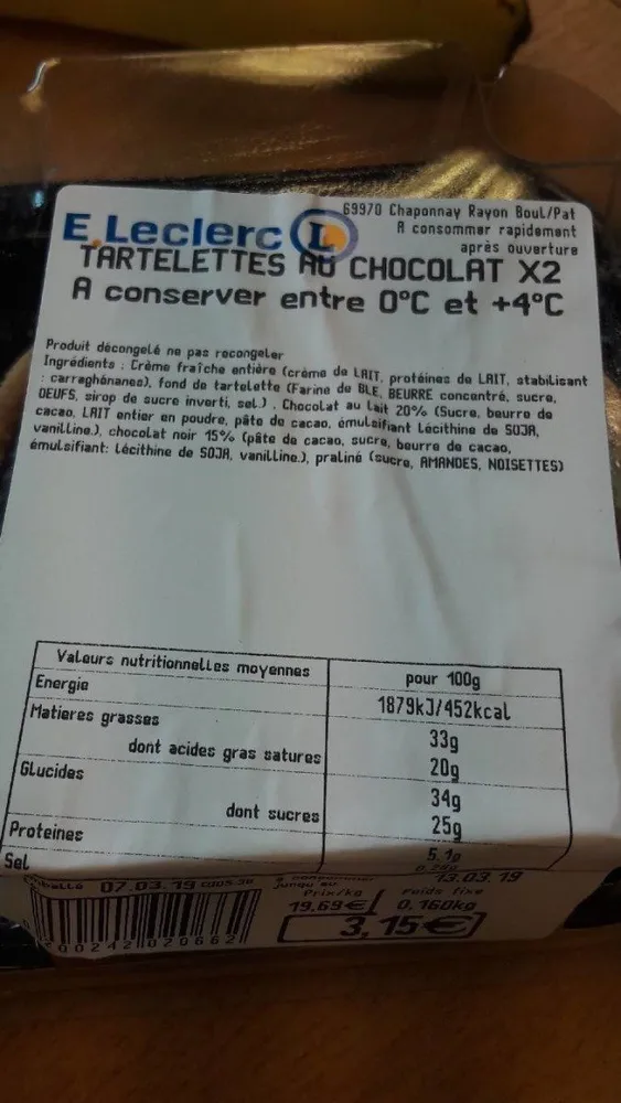 Tartelettes chocolat