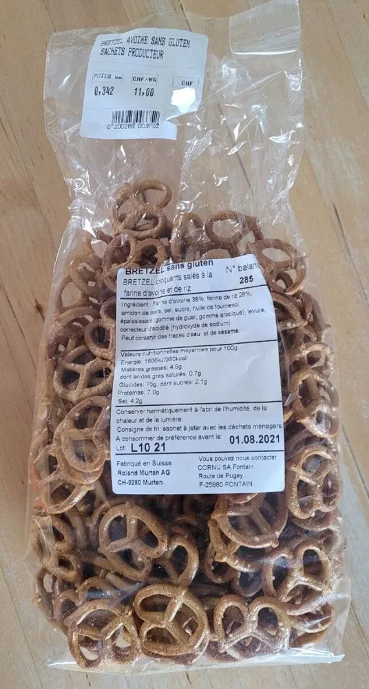 Bretzel avoine sans gluten