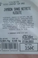 Jambon sans nitrite ajouté