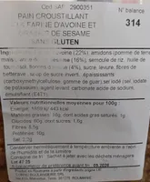 Pain croustillant à la farine d'avoine et graines de sésame