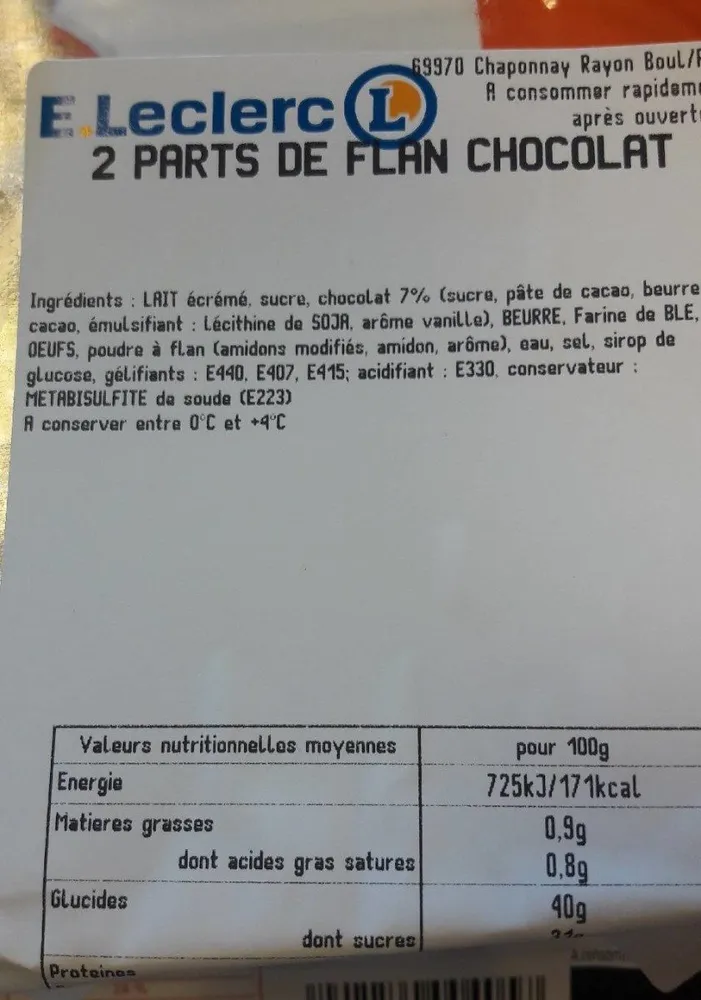 Flan chocolat