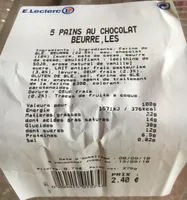 5 pains au chocolat beurre, les 3 meniers