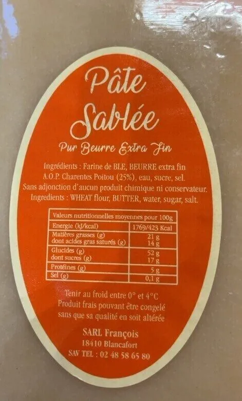 Pâte sablée
