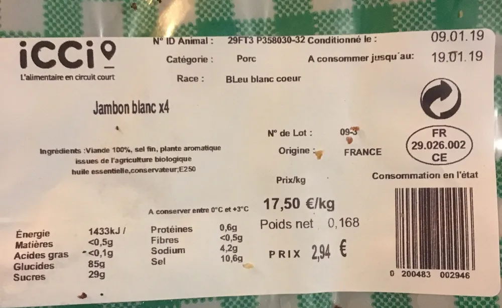 Jambon blanc x4