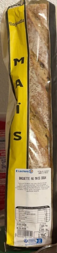 Baguette au maïs doux