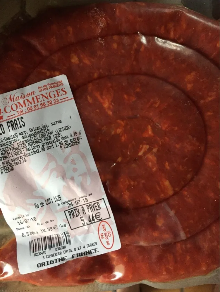 Chorizo frais