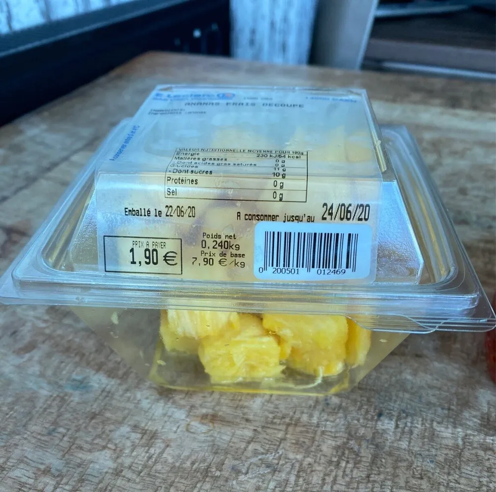 Ananas frais decoupe