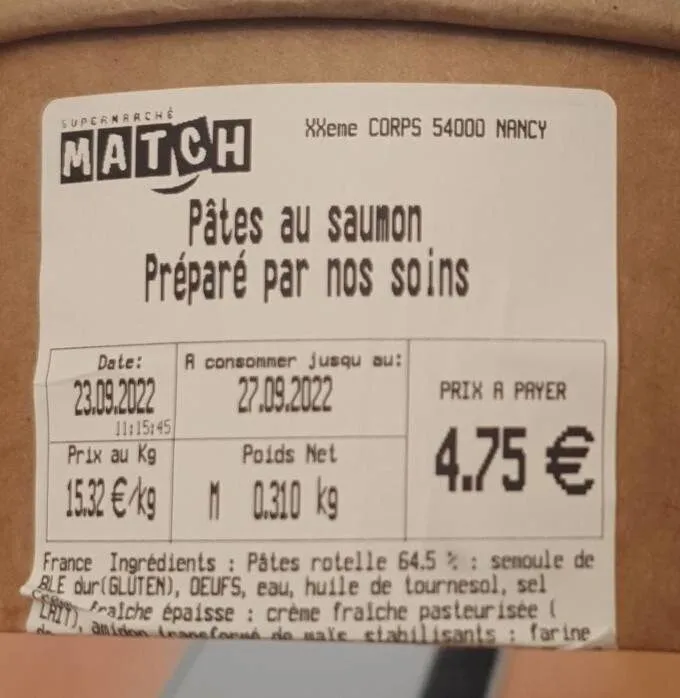 Pâtes au saumon
