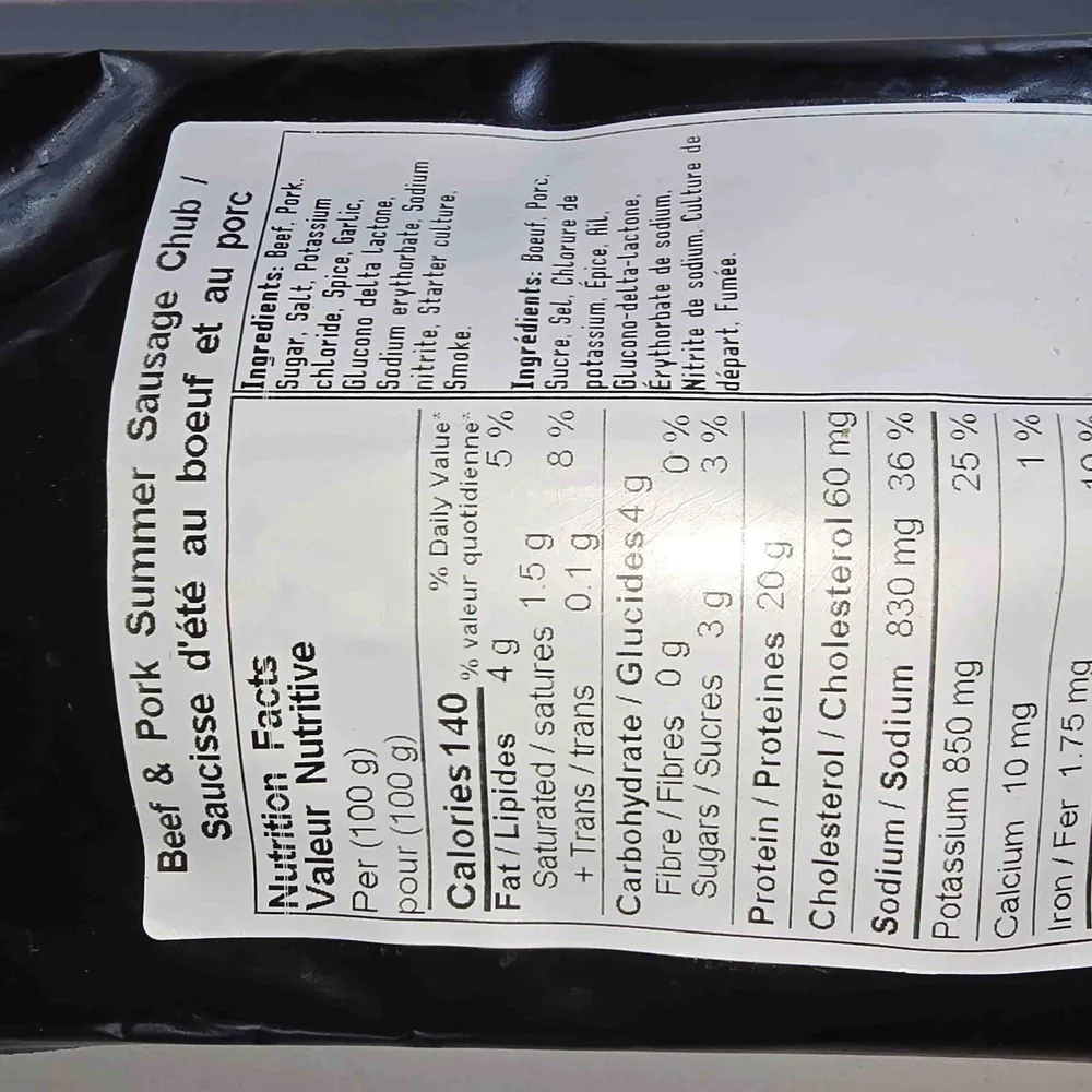 Beef & Pork Summer Sausage Chub