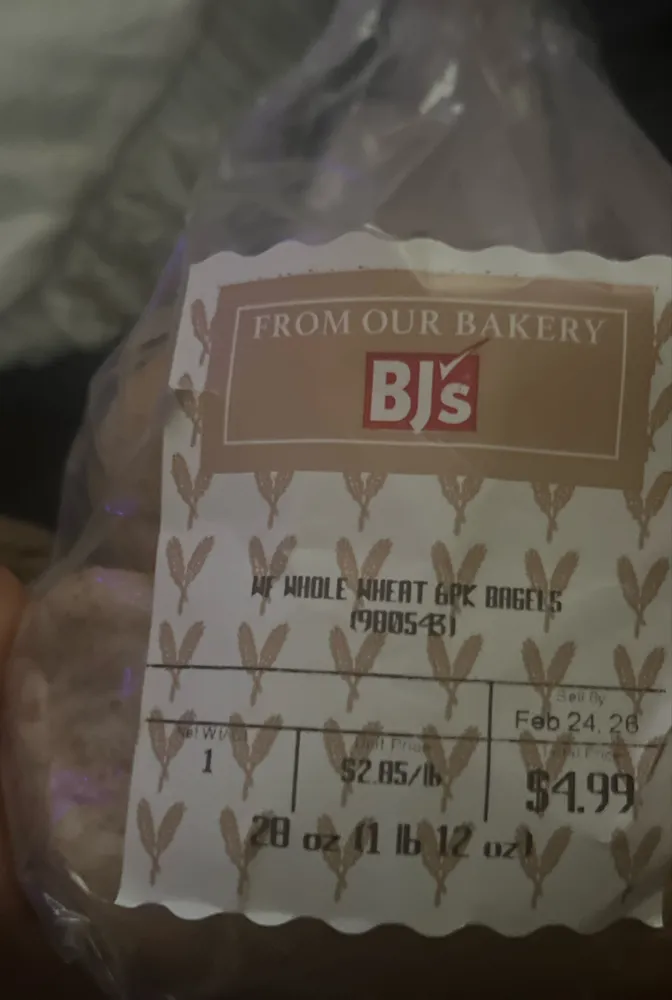 WF WHOLE WHEAT 6PK BAGELS