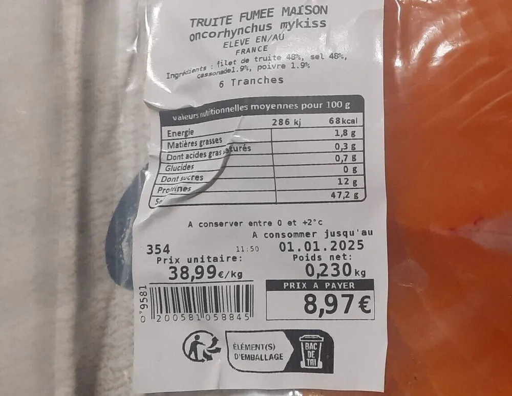 Truite fumée maison