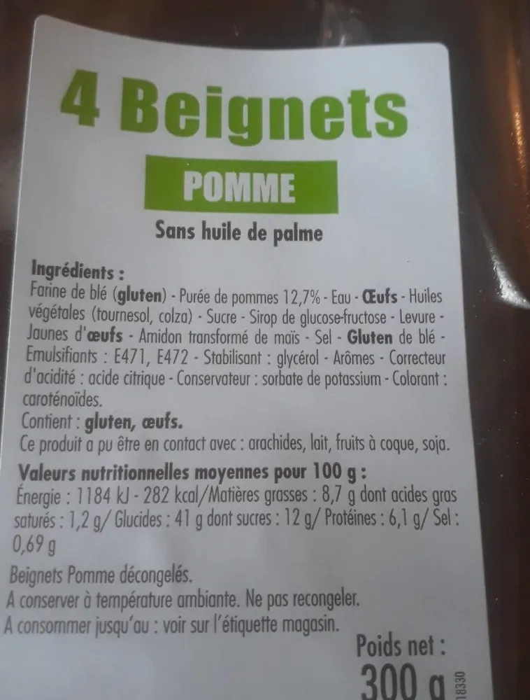 4 beignets pomme