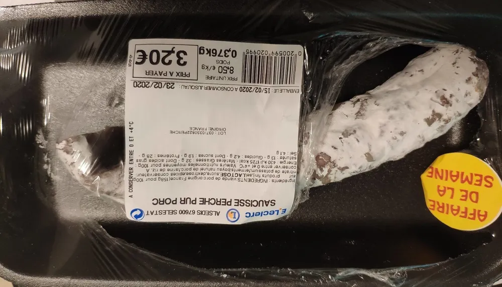 Saucisson perche pur porc