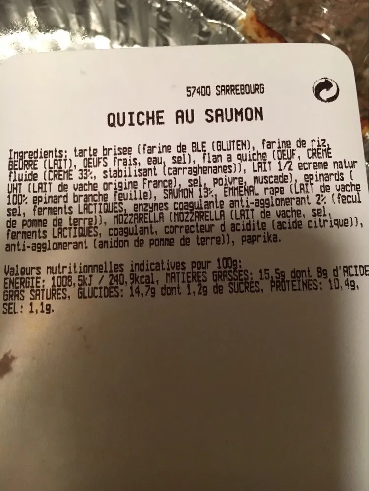 Quiche au saumon