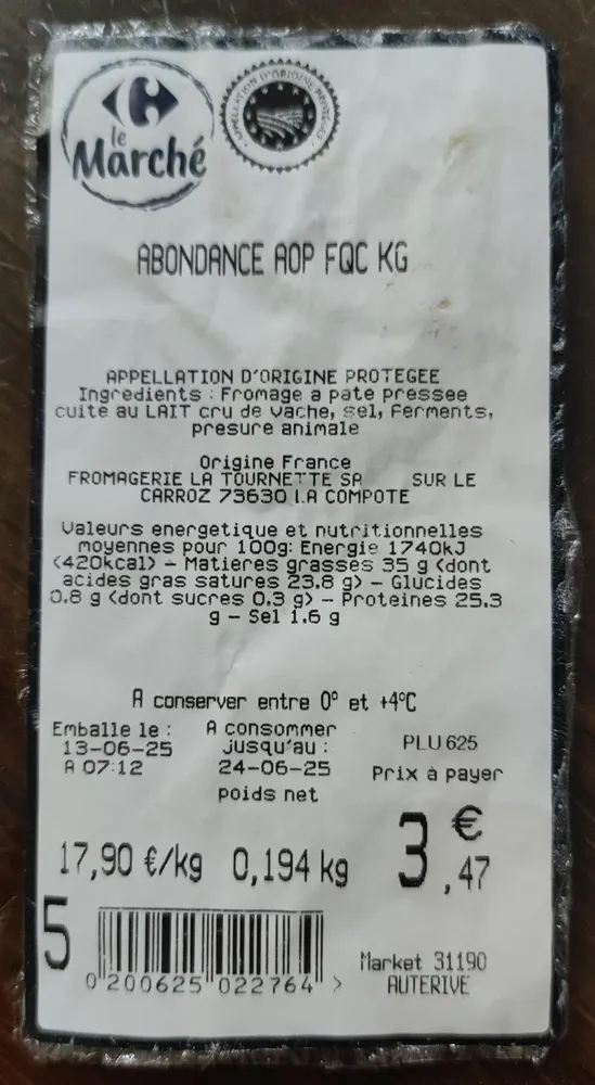 Abondance AOP FQC KG