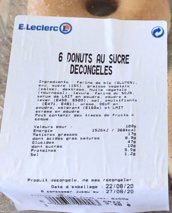 6 donuts au sucre