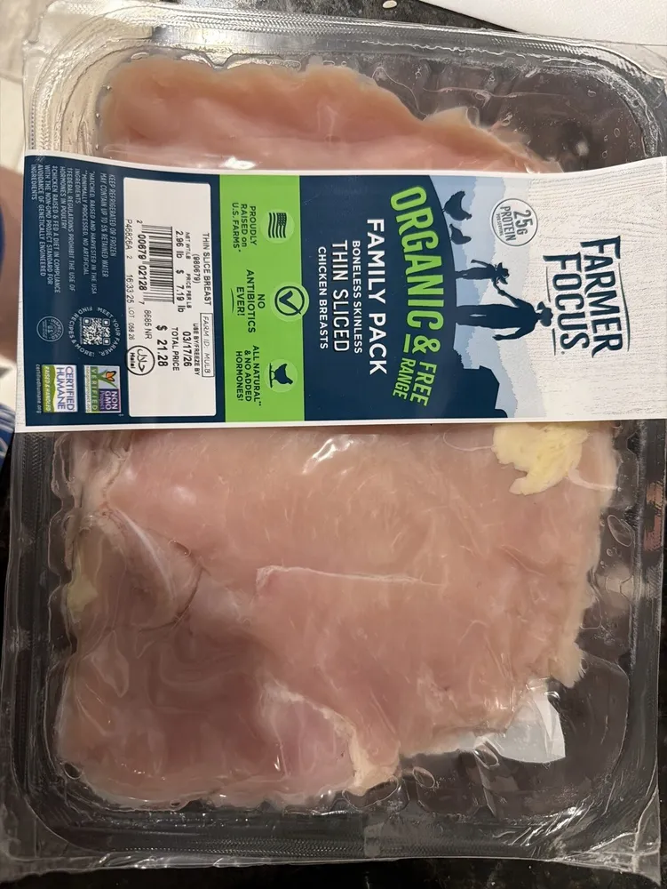 Organic Thin Sliced Chicken Breast