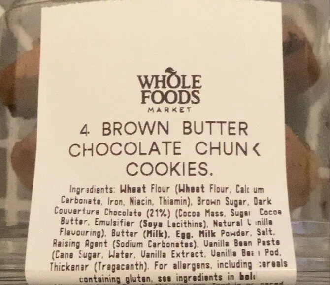 Brown Butter Chocolate Chunk Cookies