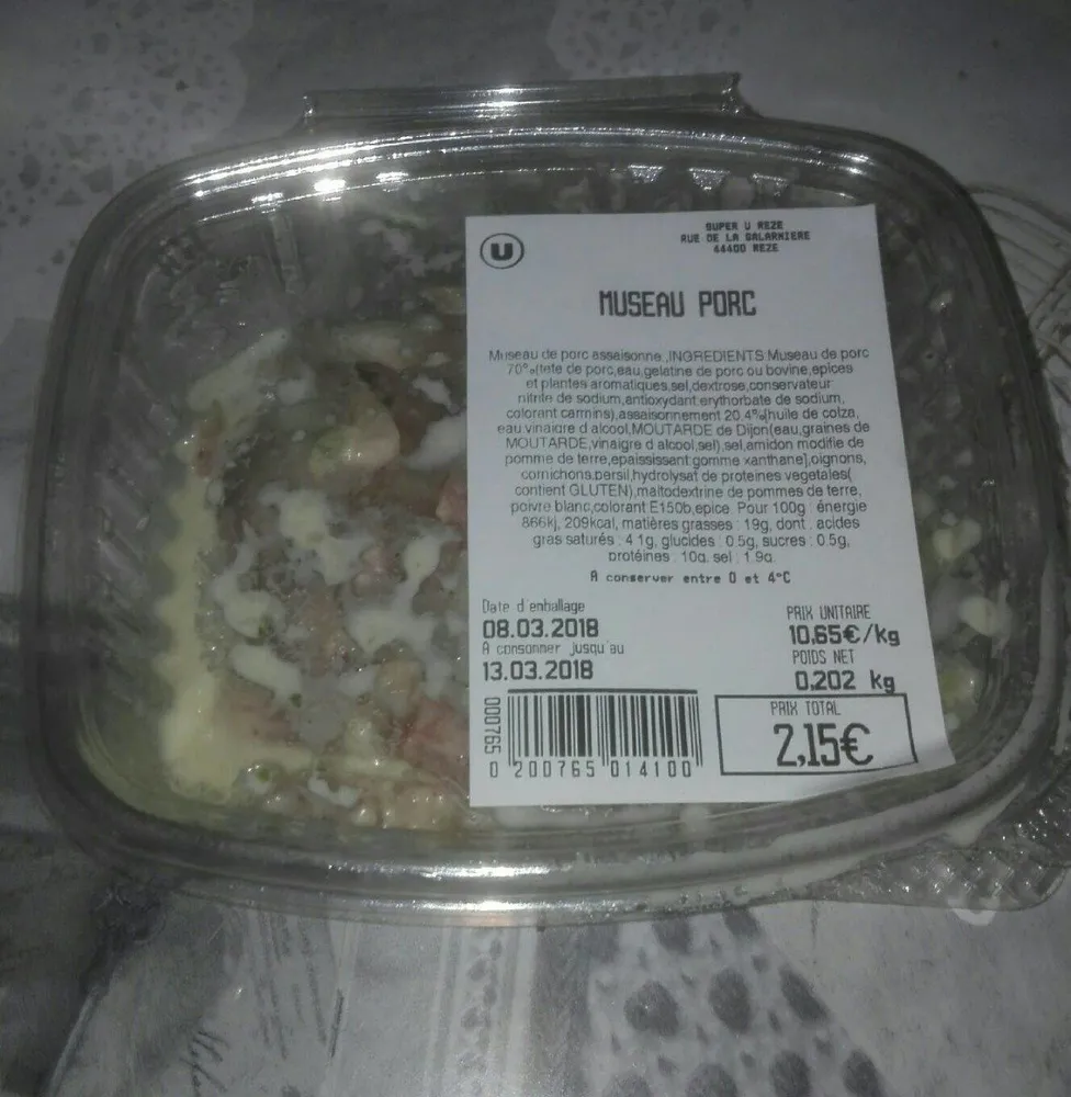 Museau de porc assaisonné