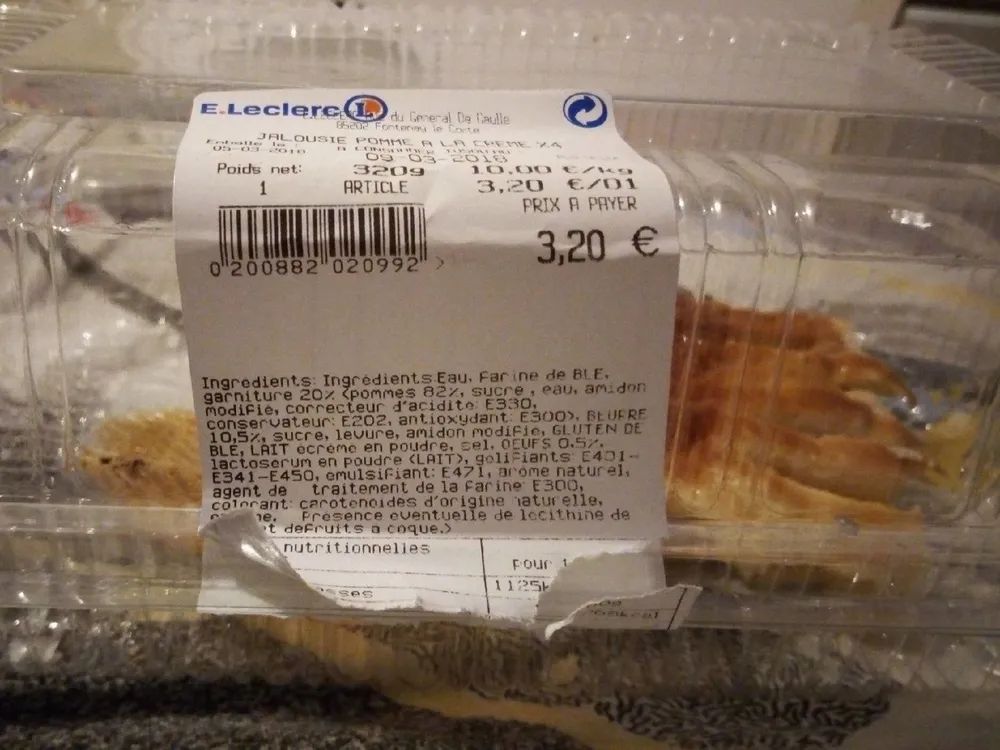 Jalousie pomme a la crème