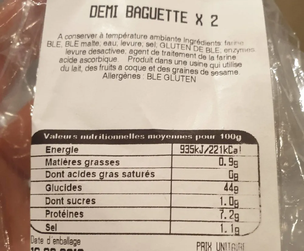 Demi baguette