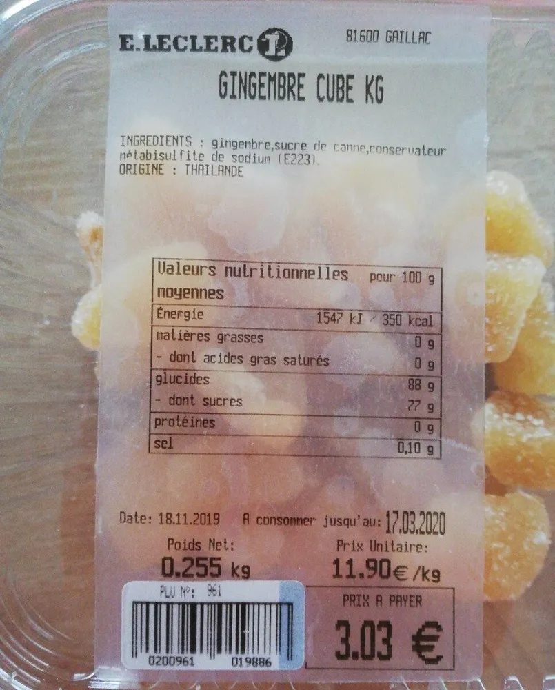 Gingembre cube