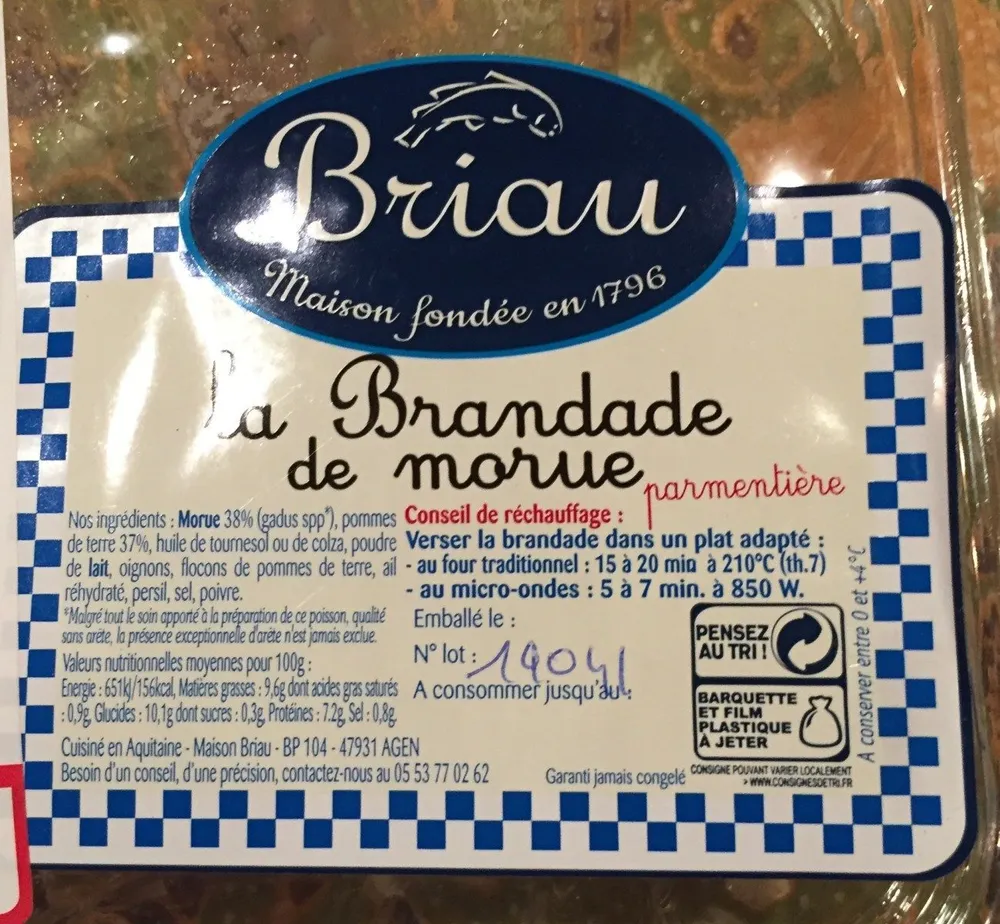 Brandade de morue fraiche