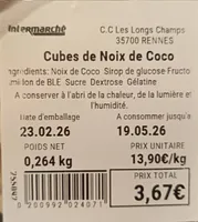 Cubes de noix de coco