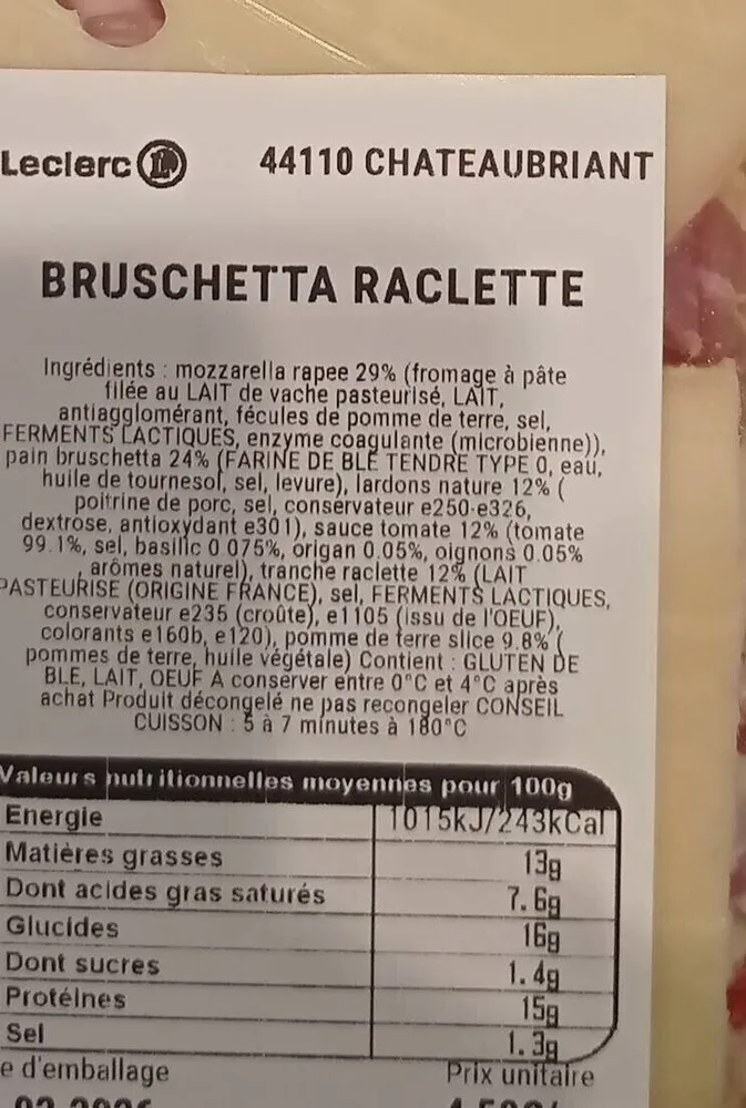Bruschetta raclette