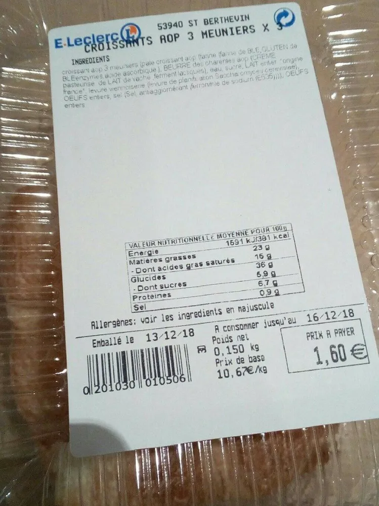 Croissants aop 3 Meuniers