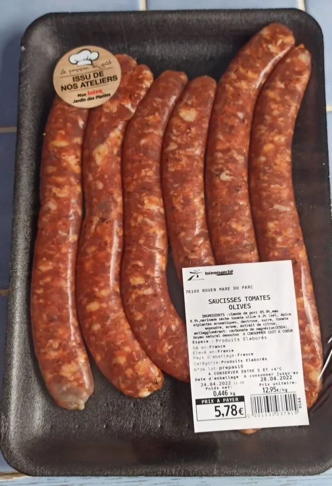 Saucisses tomates olives