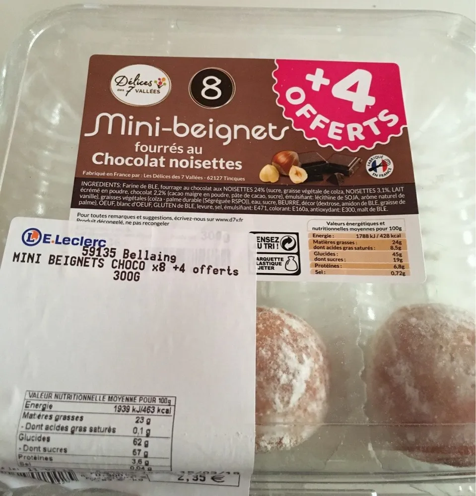 Mini beignets fourres au chocolat noisette
