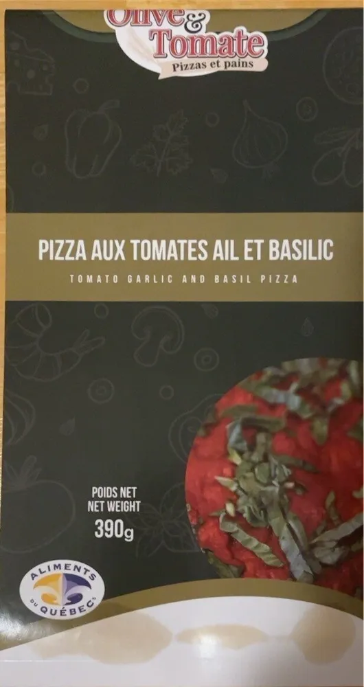 Pizza aux tomates ail et basilic