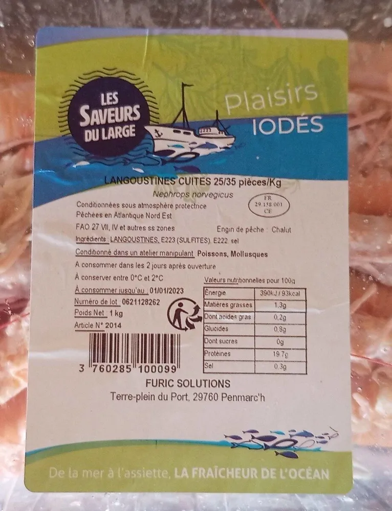 Langoustines cuites moyenne