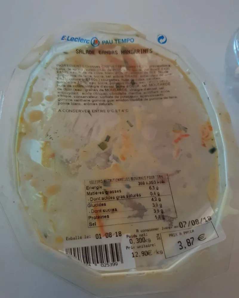 Salade gambas mandarines